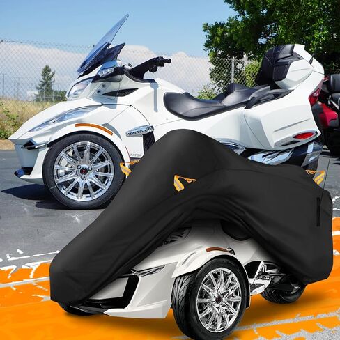 Premium Can-Am RT 2010-2019 غطاء مقاوم للمياه المقاومة للقطن الداخلي للقطن الشاق الأمامي غير المقاوم للأشعة فوق البنفسجية الغطاء الكامل مع شريط عاكس (XXL) in Kuwait