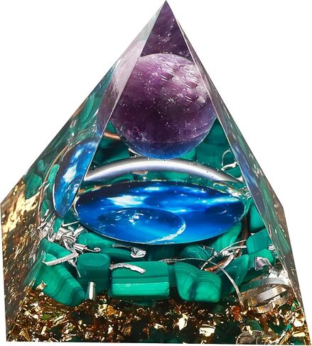 Flower of Life Orgonite Money Healing Crystal Pyramids for Positive Energy Rose Quartz&Blue Stones That Promotes Wealth,Prosperity and attracts Success (Tai Chi) in Kuwait