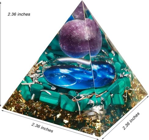 Flower of Life Orgonite Money Healing Crystal Pyramids for Positive Energy Rose Quartz&Blue Stones That Promotes Wealth,Prosperity and attracts Success (Tai Chi) in Kuwait