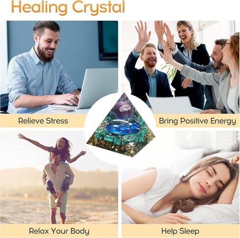 Flower of Life Orgonite Money Healing Crystal Pyramids for Positive Energy Rose Quartz&Blue Stones That Promotes Wealth,Prosperity and attracts Success (Tai Chi) in Kuwait