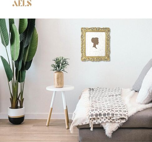إطار صورة عتيق مقاس 8 × 10 بوصة من AELS، إطارات صور عتيقة أنيقة مع واجهة زجاجية، عرض للصور، تعليق على الحائط على سطح الطاولة، أفكار للهدايا، نمط مجوف فضي وذهبي in Kuwait