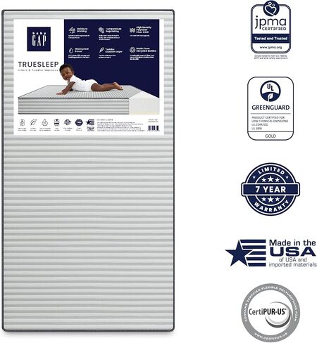 Gap babyGap TrueSleep Crib and Toddler Mattress - Waterproof - GREENGUARD Gold Certified – Temperature Regulating – Moisture Wicking in Saudi Arabia