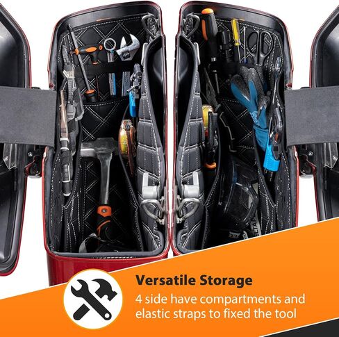 WeiSen Saddlebag Liners Non-Stretched Saddlebag Organizer Inserts Compatible with Harley Touring Road King Road Glide Street Glide Electra Glide 2014-2023 Factory Saddlebag, Red Square in Saudi Arabia
