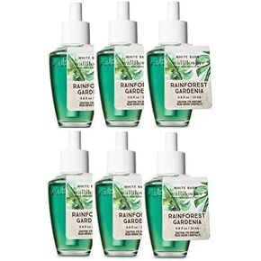 Bath and Body Works 6 Pack, Rainforest Gardenia Wallflowers ( 0.8 fl oz / 24 ml) Fragrance Refill Each
