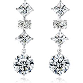 أقراط Sunfeel Sterling Silver Dangle ، أقراط قطرة ، مجوهرات hypoallergenic لحفل الزفاف ، الحفلة الراقصة ، الحفلات والملابس اليومية