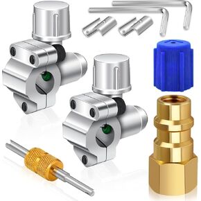 Boltigen Piercing Valve for Refrigerator-BPV31 Bullet Piercing Valve with Brass Low Side R12 to R134a Conversion Adapter Line Tap Valve A/C Retrofit Valve Kit, for HVAC Fridge Refrigerant System