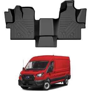 Floor Mat Front Liner for 2022-2024 Ford Transit(All Models with Vinyl Floors) All Weather TPE Cargo Mat for 2022 2023 2024 Transit Front 1st Row Accessories - 1PCS
