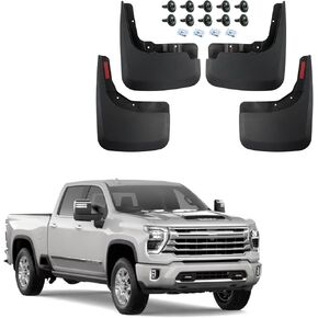 Mud Flaps Mud Guards Replacement for 2019-2024 Chevy Silverado 1500 (NOT FITS ZR2/ LT Trail Boss/Custom Trail Boss) Mudflaps Mud Splash Guards Front and Rear No Drilling Required 4PCS