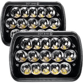7x6 5x7 المصابيح الأمامية LED H6054 عالي انخفاض الحزمة متوافقة مع جيب رانجلر/تشيفي سوبربان/فورد برونكو/GMC Safari C1500/Toyota Tacoma/Nissan Pickup Truck Van Headlamp Black Housing
