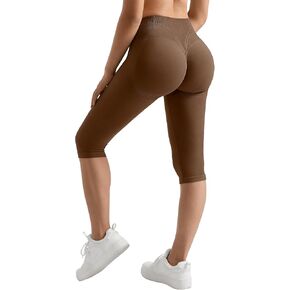 MOOSLOVER Women Hidden Scrunch Butt Lifting Capri Leggings High Waisted Seamless Compression Tummy Control Yoga Pants in Saudi Arabia
