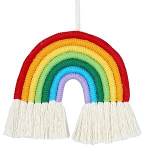 1 Color Rainbow Handmade Car Charm, Macrame Rainbow Car Charm, Rainbow Home Decoration Hanging, for Home Wall Car Decoration (About 13.38 * 7.8 inches)