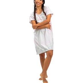 Organic Cotton Sleep Shirt, Oversized T-Shirt Dress, Soft Lounge Nightgown