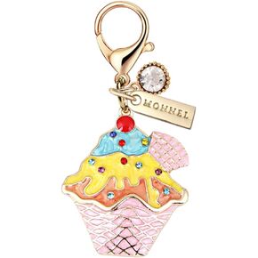 MC431 Crystal Ice-Cream-Cream Sundoy Clasp Clasp Charm للنساء مع حقيبة مخملية (Multi ، 1 قطعة)
