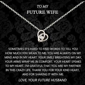 Future Wife Gift, Bride To Be Gift, Fiance Gift, Engagement Gifts for Her, Wife to Be Gifts, Sterling Silver Love Knot Necklace, Romantic Gifts for Her, Valentine's Day Christmas Jewelry