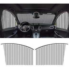 Front Side Window Sun Shade for Car|Car Window Shades|Magnetic Car Window Covers Car Window Screen Block UV Rays Car Curtains for Windows,2Pack - Sliver
