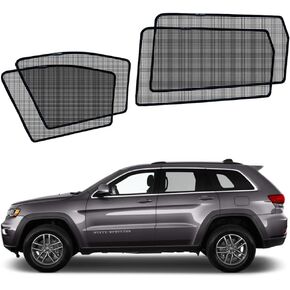 BWEN Car Window Shades for 2011-2021 Jeep Grand Cherokee Magnetic Window Curtain with Breathable Mesh Blocking 99% Sun Glare and Heat Keep Vehicle Cool for Sleepping, Camping (4PCS)