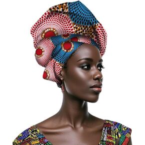 African Nigerian Style Printed Polyester Women'S Geometric Pattern Wax Printed Headscarf Shawl