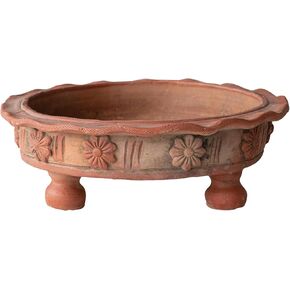 الإبداع التعاوني الإبداعي Terra-Cotta عتيق التكاثر وعاء منخفض القدم ، طبيعية