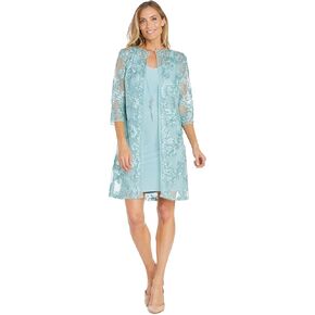R&M Richards Womens Soutache Jacket Two Piece Dress