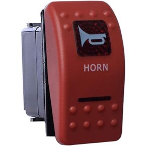 Etopar Car Boat 12V 20A 24V 10A Momentary Red Cover Red LED Light Lamp Speaker Rocker Toggle Switch 5Pin Horn Light
