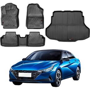 بطانة شحن ملائمة مخصصة لعام 2021-2024 2025 Hyundai Elantra & Elantra N Accsities All Weather Protection TPE Rubber Black (Cargo Liner) in Kuwait