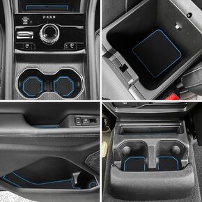 حصيرة وحدة تحكم Center Auovo متوافقة مع Grand Cherokee L الملحقات 2021 2022 2023 2024 2025 كوب حاملات منصات الأبواب بطانات الأبواب الديكور الداخلي (31pcs/مجموعة ، أسود)