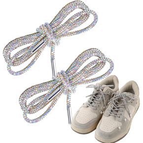 2PCS Glitter Shoe Laces Rope, Glitter Rope, Rhinestone Glitter Strings, Shiny Hoodie Drawstring Cords for Shoes, Sweatpants, Hoodies (Colorful)
