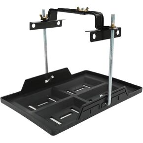 Car Battery Hold Down Tray, Adjustable Battery Tray, Car Heavy Duty Battery Tray Bracket Set Recessed Slots Sturdy Construction for 27 30 31 Series Batteries