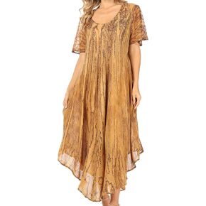 Sakkas Faye Cap Sleged Rayon Caftan Cover Up Dress