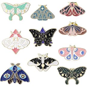 10 PCS Butterfly Monicel Pin لطيف سبيكة بروش بارد دبابيس طية صدرية للبصفق مضحكة مقاطع شارة الديكور لحقائب الظهر أكياس السترات القبعة عيد الميلاد عيد الحب مجوهرات steampunk