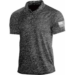 H HYFOL Mens Golf Shirt Moisture Wicking Quick-Dry Short Sleeve Casual Patriotic Polo Shirts for Men