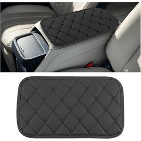 Car Center Console Cover, Leather Waterproof Automobile Armrest Seat Box Cushion Pad, Comfortable Vehicle Interior Protector Accessories, Universal for SUV, Truck, Sedan (Black)