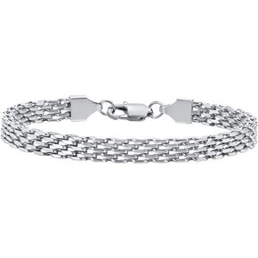 18K White Gold mesh bracelet for women's fashionable tennis bracelet with simple design and elegance, as a gift for women (18K White Gold, 6.7inch)