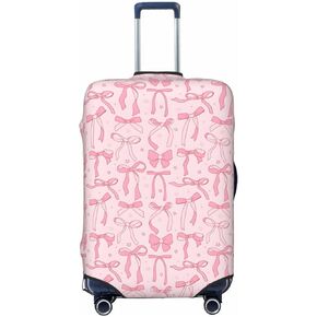 Luggage Suitcase Covers for Luggage Pink Bows, High Elasticity Washable Travel Baggage Protector Case Fits 25-28 in