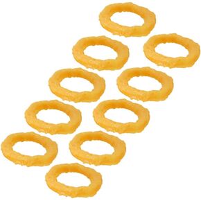 Toyvian Simulated Squid Ring 14Pcs Realistic Faux Fried Squid Rings Artificial Calamari Ring Onion Rings Fake Snack Props Play Food Model for Photography Props Decor