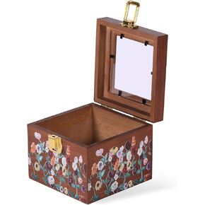 Surprise Song‘piano Jewelry Box - Personalized Engraved Wooden Music Box, Handmade Keepsake Gift for Bridesmaid, Wedding, Mother's Day, Anniversary (Floral Design,4.7x4.7x4 Inches) (Mini) in Saudi Arabia