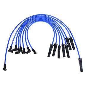 RLP Silicone Silf Slud Wires مجموعة 8.0 مم أسود متوافق مع Jeep AMC V8 290 304 343 360 390 401 HEI Distributor Distributor Cover Wires