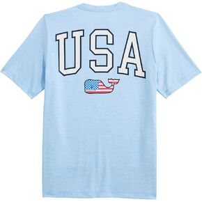 Vineyard Vines Boys USA Flag Flag Whale Hare Harbour Performance Tee