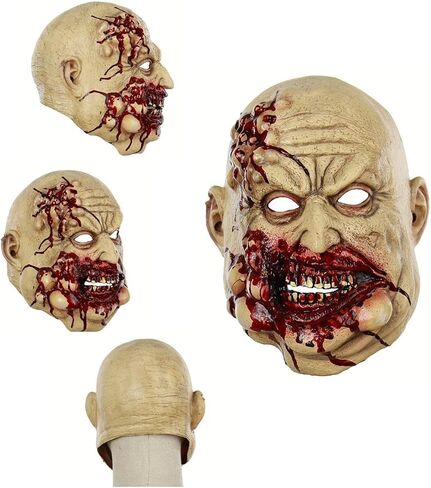 مخيف الجزار الجزار القديسين أقنعة ، قناع الهالوين الفم الدموي للبالغين ، زاحف هالوين مصاص دماء أقنعة الوجه الكامل ، قناع الرعب آكلي لحوم البشر. قناع تأثيري الأشرار الميت الشرير للرجل امرأة تنكر حزب الشر in Kuwait