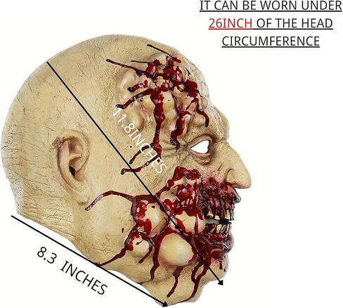 مخيف الجزار الجزار القديسين أقنعة ، قناع الهالوين الفم الدموي للبالغين ، زاحف هالوين مصاص دماء أقنعة الوجه الكامل ، قناع الرعب آكلي لحوم البشر. قناع تأثيري الأشرار الميت الشرير للرجل امرأة تنكر حزب الشر in Kuwait