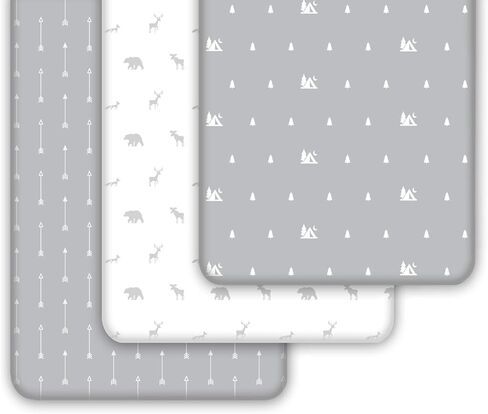 GROW WILD Pack n Play Sheets | Mini Crib Sheets 3-Pack, Soft Pack and Play Sheets, Premium Bassinet Sheet, Blue White Gray Stars Constellations in Saudi Arabia