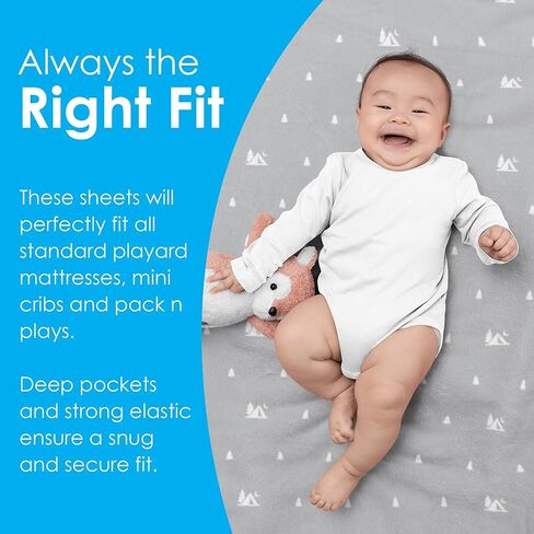 GROW WILD Pack n Play Sheets | Mini Crib Sheets 3-Pack, Soft Pack and Play Sheets, Premium Bassinet Sheet, Blue White Gray Stars Constellations in Saudi Arabia