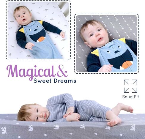 GROW WILD Pack n Play Sheets | Mini Crib Sheets 3-Pack, Soft Pack and Play Sheets, Premium Bassinet Sheet, Blue White Gray Stars Constellations in Saudi Arabia