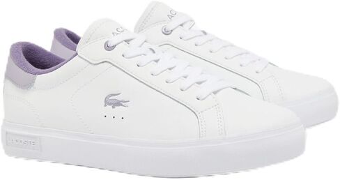 حذاء رياضي نسائي من Lacoste Powercourt Fashion باللون الأبيض/الأرجواني مقاس 8 متوسط ​​أمريكي in Kuwait