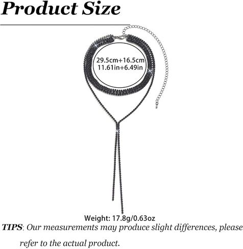 Rhinestone Lariat Necklace for Women Elegant Choker Y-Necklace Sparkling Crystals Long Adjustable Chain Jewelry Gift for Party Evening Wear in Kuwait