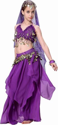 Breevo Girl's Dance Costumes Party Dress Halloween Costumes Pink 4T-16 in Saudi Arabia
