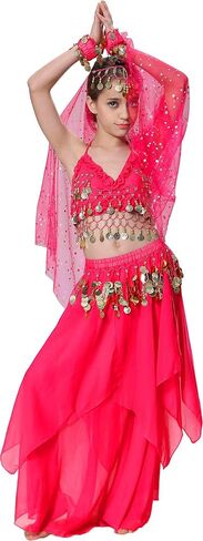 Breevo Girl's Dance Costumes Party Dress Halloween Costumes Pink 4T-16 in Saudi Arabia