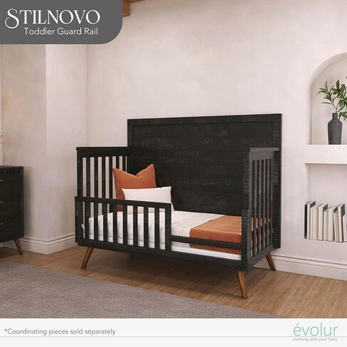 Evolur Lourdes Convertible Crib Toddler Guard Rail in Porcini, Full and Easy Assembly, Lasting Quality, Converts Cribs to Toddler Beds, Made of Solid Hardwood in Kuwait