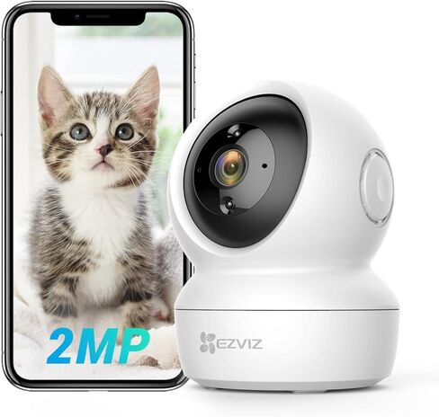 EZVIZ كاميرا مراقبة داخلية C6N 2K+ لمراقبة الاطفال والحيوانات الاليفة مع تتبع حركة ذكي، صورة ممتازة، تكبير رقمي 8 مرات، رؤية ليلية، صوت ثنائي الاتجاه، H.265، تعمل مع اليكسا (C6N 4MP) in Saudi Arabia
