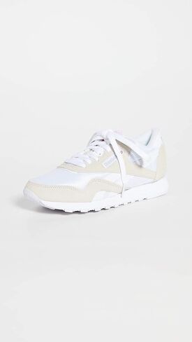Reebok Women's Classic Nylon Sneaker, Black/White, 10.5 in Kuwait